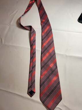 Kai Long Hand Made 100% Silk Striped Necktie
